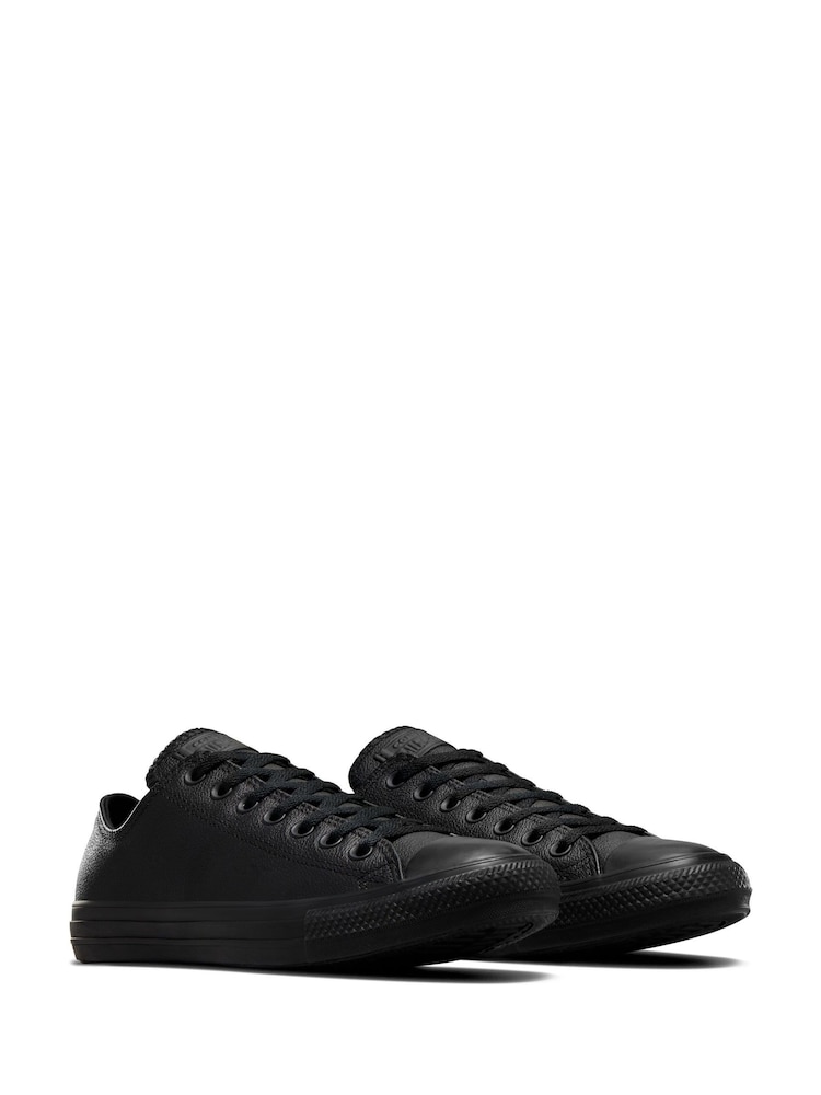 Converse Black Leather Chuck Ox Trainers - Image 3 of 9