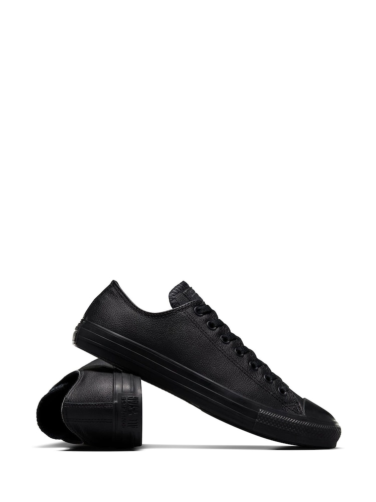 Converse Black Leather Chuck Ox Trainers - Image 4 of 9