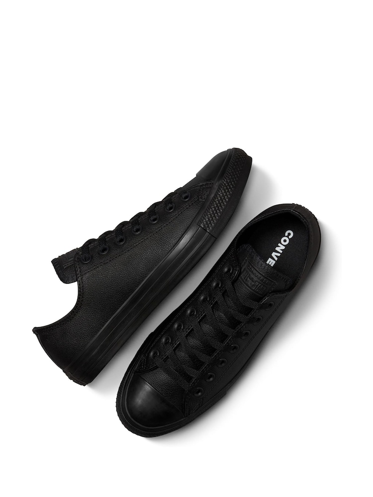 Converse Black Leather Chuck Ox Trainers - Image 6 of 9