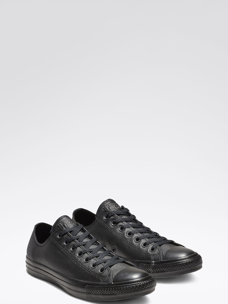 Converse Black Leather Chuck Ox Trainers - Image 8 of 9
