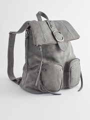Grey Suede Utility Rucksack - Image 2 of 8