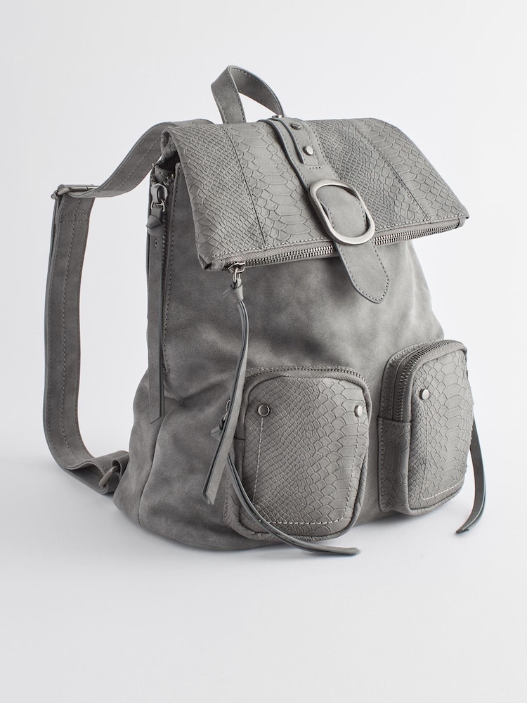 Grey Suede Utility Rucksack - Image 2 of 8
