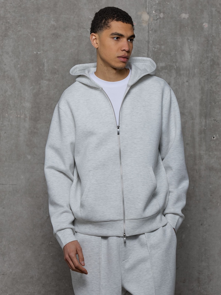 Kem Collection Grey Regular Fit Full Zip Hoodie - Image 2 of 7 Kem Collection Grey Regular Fit Full Zip Hoodie - Image 2 of 7