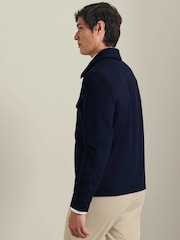 Charles Tyrwhitt Navy Pure Wool Harrington Jacket - صورة 4 من 7