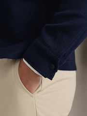 Charles Tyrwhitt Navy Pure Wool Harrington Jacket - صورة 5 من 7