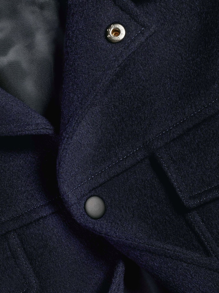 Charles Tyrwhitt Navy Pure Wool Harrington Jacket - صورة 7 من 7