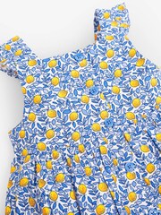 JoJo Maman Bébé White Girls Pretty Lemon Bloom Button Front Dress - Image 2 of 4