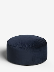 Navy Blue Opulent Velvet Pouffe - Image 2 of 3