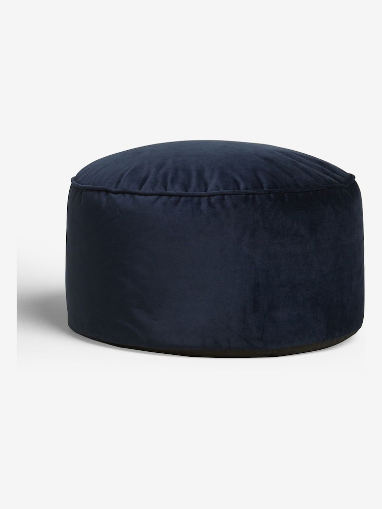 Navy Blue Opulent Velvet Pouffe - Image 3 of 3