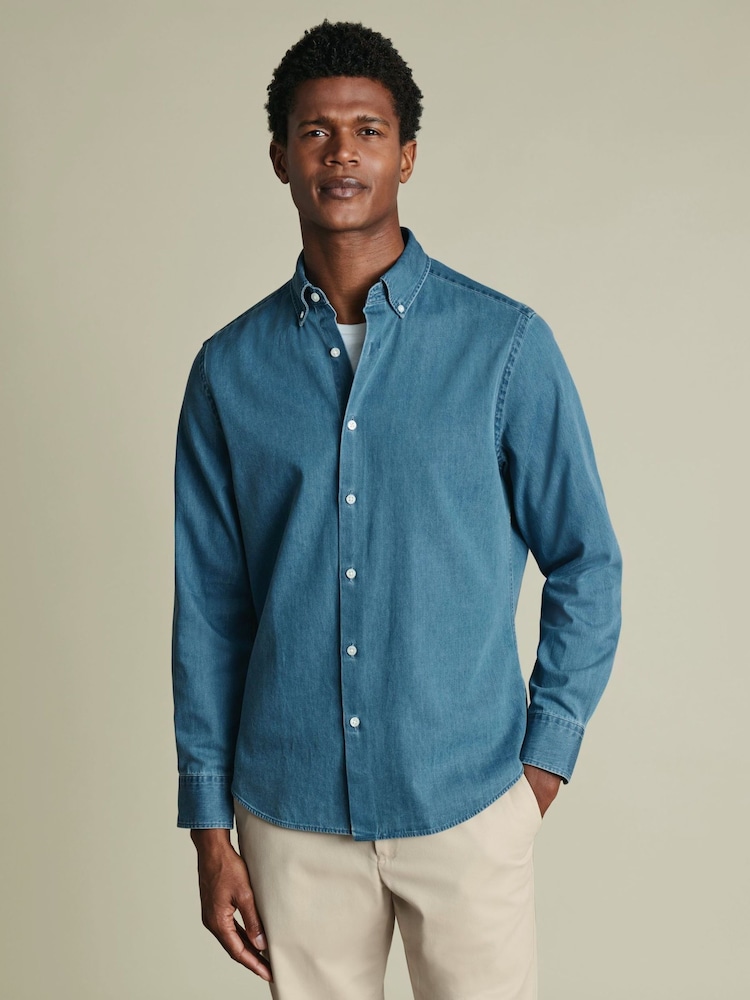 Charles Tyrwhitt Ocean Denim Classic Fit Shirt - صورة 1 من 7