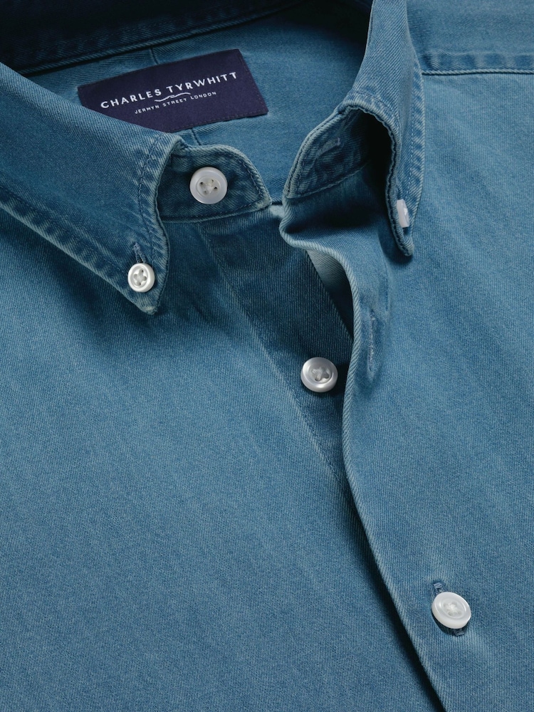 Charles Tyrwhitt Ocean Denim Classic Fit Shirt - صورة 7 من 7