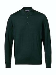 Charles Tyrwhitt Green Pure Merino Polo Neck Jumper - Image 3 of 5