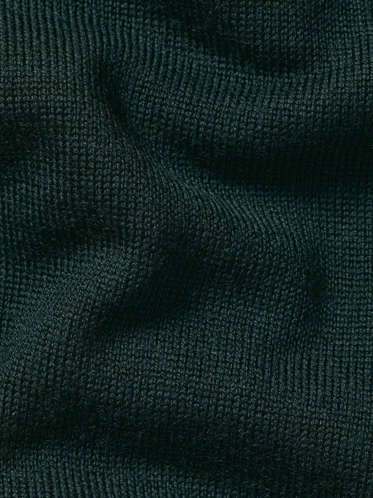 Charles Tyrwhitt Green Pure Merino Polo Neck Jumper - Image 5 of 5
