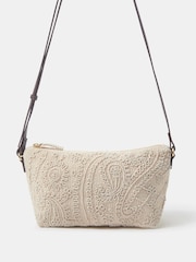 Accessorize Cream Crochet Crossbody Bag - Image 1 of 2