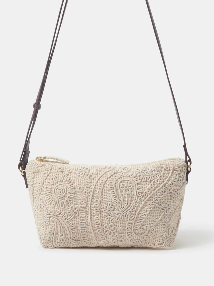 Accessorize Cream Crochet Crossbody Bag - Image 1 of 2 Accessorize Cream Crochet Crossbody Bag - Image 1 of 2