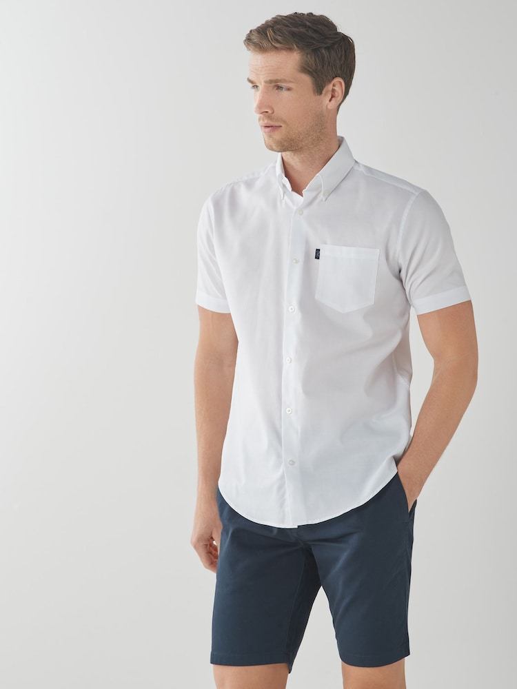 White Regular Fit Easy Iron Button Down Oxford Shirt - Image 1 of 5