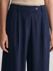 GANT Wide Stretch Linen Trousers - Image 3 of 9