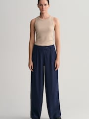 GANT Wide Stretch Linen Trousers - Image 6 of 9