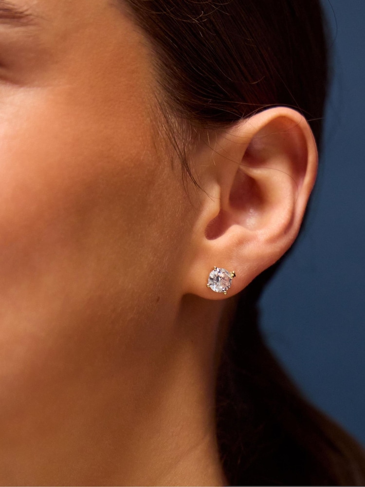Accessorize Gold Tone 14ct Bling Stud Earrings - Image 2 of 2