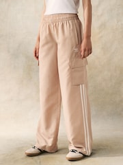 Коричневый - adidas Originals adidas Originals 3 Stripe Wide Leg Trousers - Изображение 1 из 7