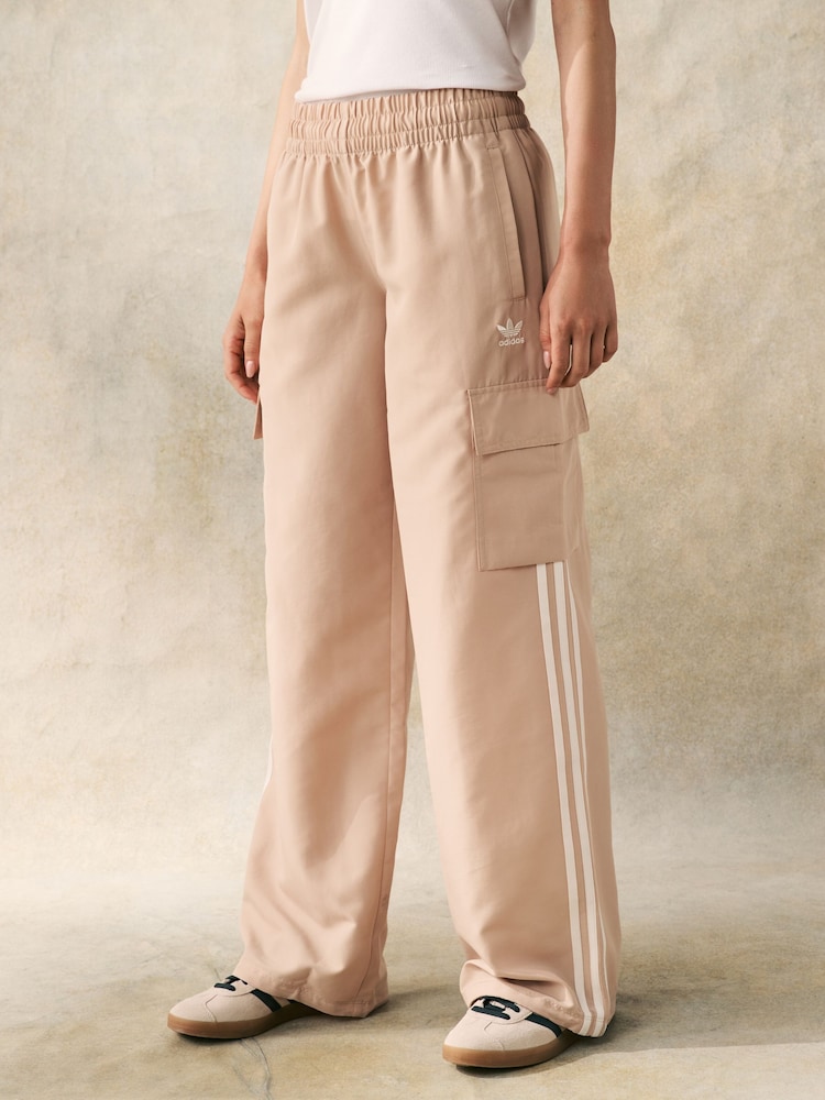Коричневый - adidas Originals adidas Originals 3 Stripe Wide Leg Trousers - Изображение 1 из 7