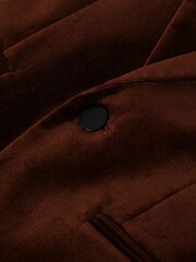 Reiss Chocolate Brown Apsara Slim Fit Velvet Single Breasted Blazer - Image 6 of 6