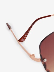 Rose Gold Rimless Cat Eye Sunglasses - Image 5 of 5