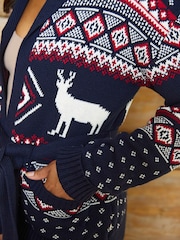 The Little Tailor Premium bomullssjal hals Chunky Fairisle julkofta - Bild 4 av 5