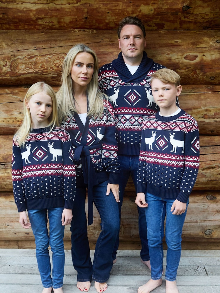 The Little Tailor Premium bomullssjal hals Chunky Fairisle julkofta - Bild 5 av 5