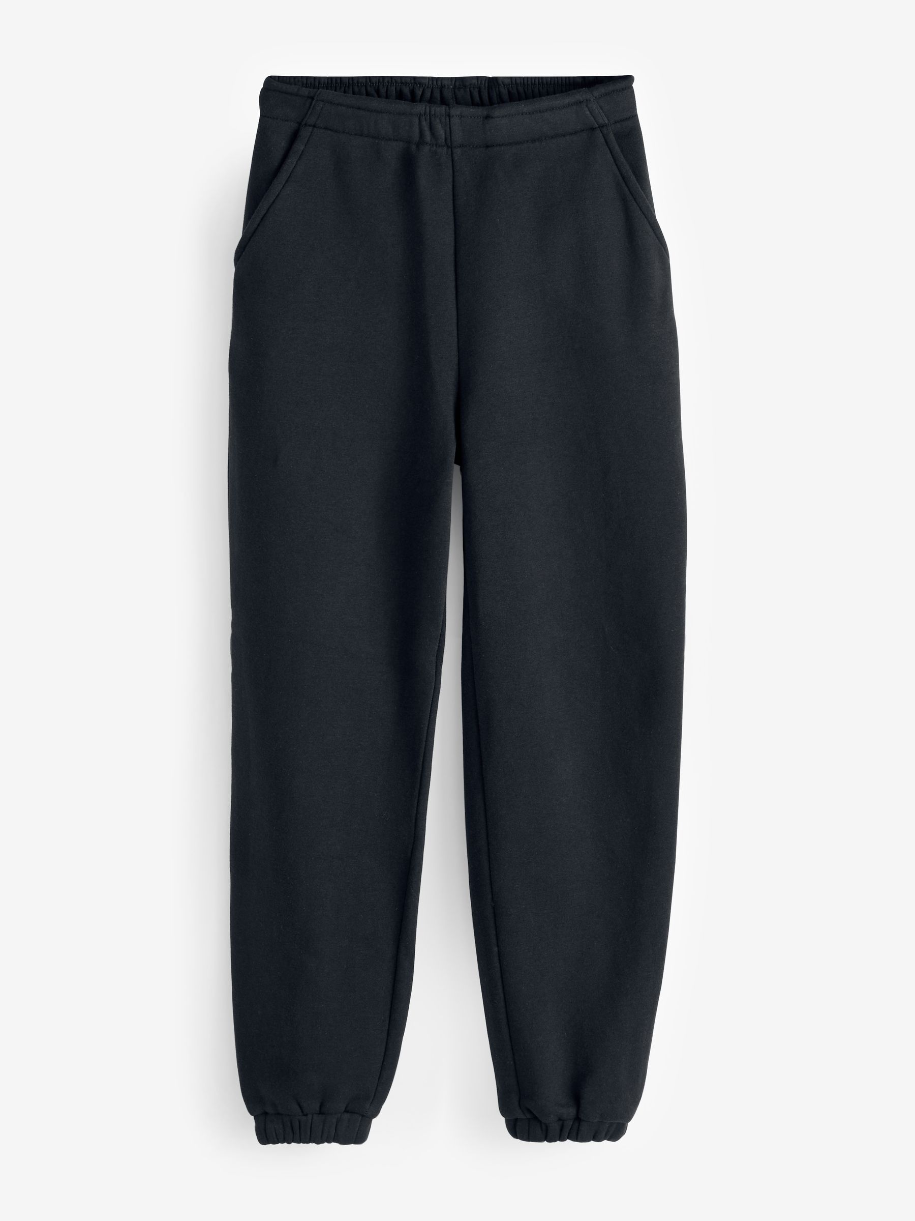 Buy Black Heavyweight Brushed Fleece Lined High Waist Cuffed Joggers from  Next Luxembourg