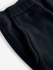 Black Heavyweight Brushed Fleece Lined High Waist Cuffed Joggers - Image 7 of 7