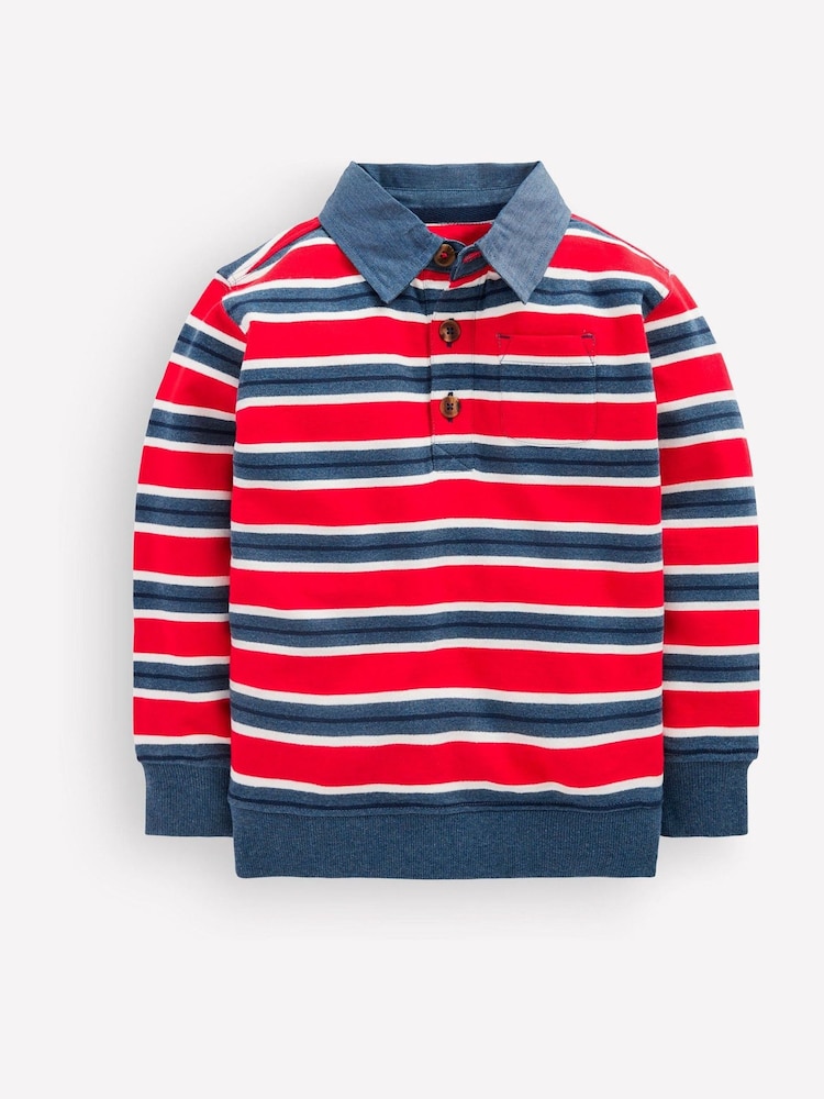 Boden Red Smart Collared Sweatshirt - Image 1 of 3 Boden Red Smart Collared Sweatshirt - Image 1 of 3