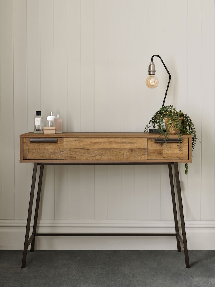Dark Bronx Oak Effect 2 Drawer Dressing Table - Image 2 of 11