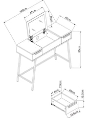 Dark Bronx Oak Effect 2 Drawer Dressing Table - Image 4 of 11