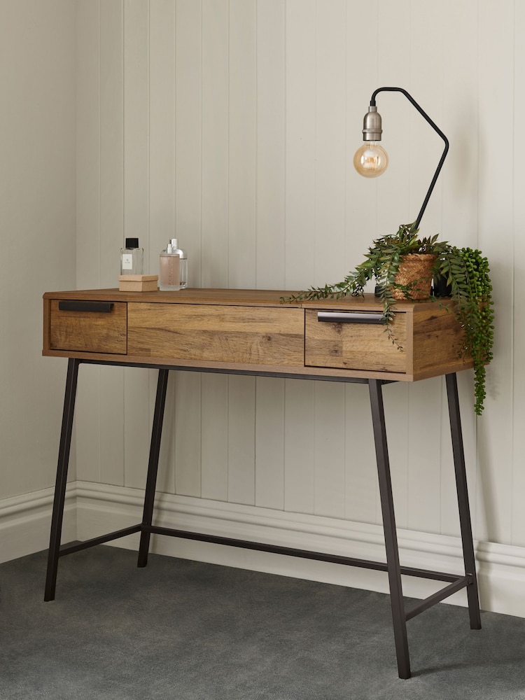 Dark Bronx Oak Effect 2 Drawer Dressing Table - Image 6 of 11