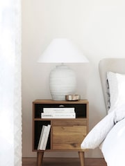 Dark Bronx Oak Effect Multi Bedside Table - Image 3 of 9