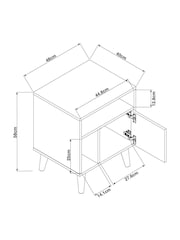 Dark Bronx Oak Effect Multi Bedside Table - Image 5 of 9