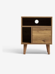 Dark Bronx Oak Effect Multi Bedside Table - Image 6 of 9
