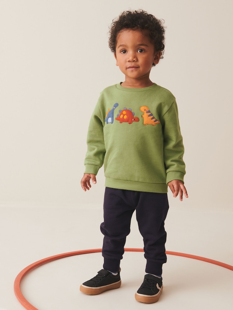 Green Embroidered Character Sweatshirt and Joggers Set (3mths-7yrs) - Image 1 of 6