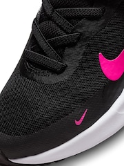 Nike Black/Pink Junior Revolution 7 Trainers - Image 10 of 12