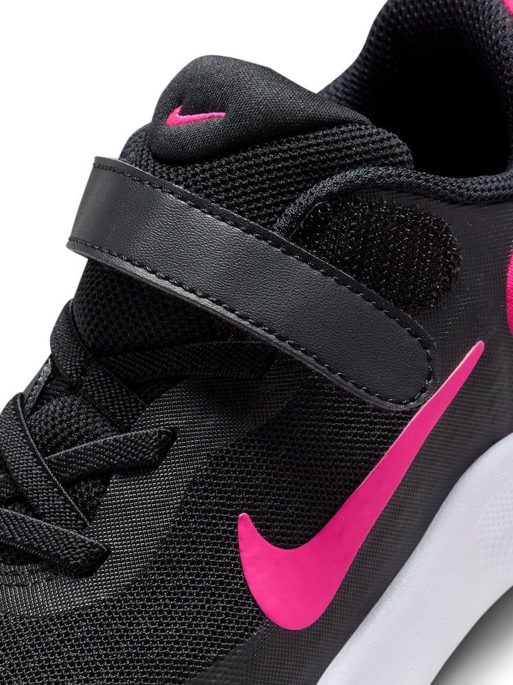 Nike Black/Pink Junior Revolution 7 Trainers - Image 12 of 12