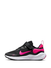 Nike Black/Pink Junior Revolution 7 Trainers - Image 2 of 12