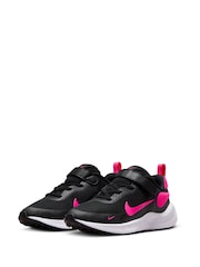 Nike Black/Pink Junior Revolution 7 Trainers - Image 6 of 12