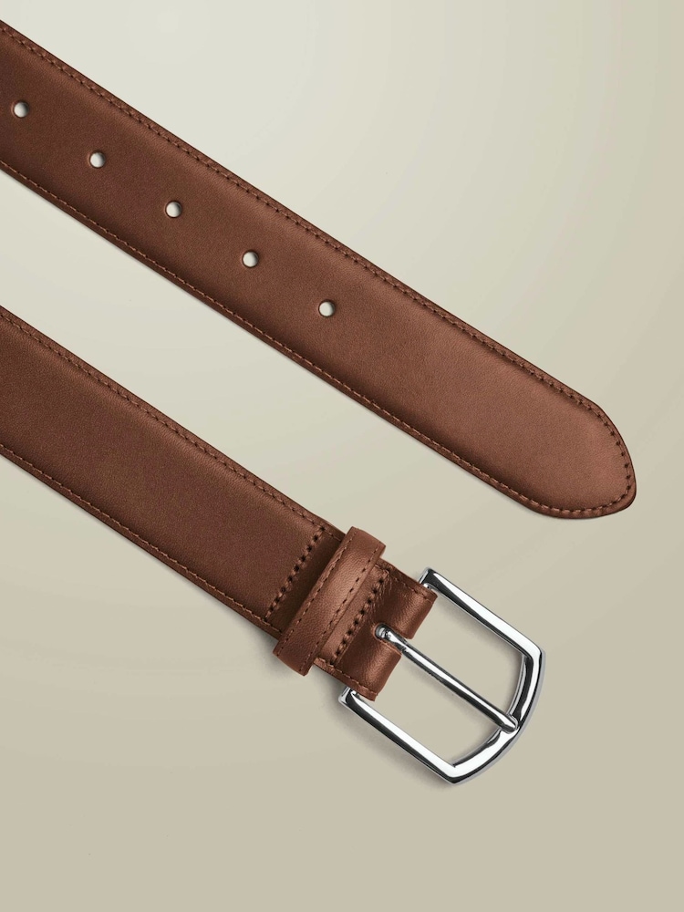 Charles Tyrwhitt Brown Leather Formal Belt - Image 2 of 2 Charles Tyrwhitt Brown Leather Formal Belt - Image 2 of 2