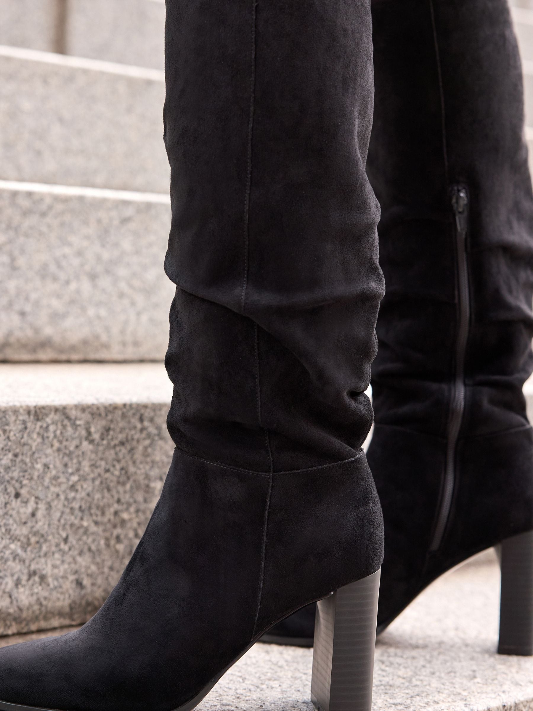 Next black slouch boots clearance