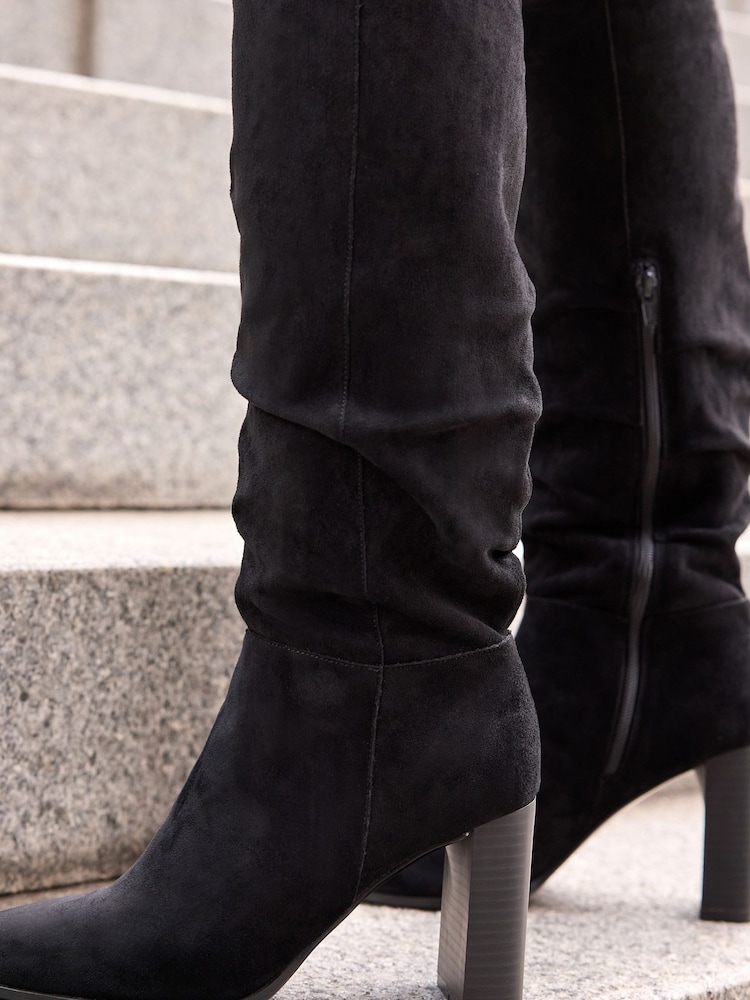Schwarz - Forever Comfort® Kniehohe, lässige Stiefel mit Absatz - Bild 2 von 7