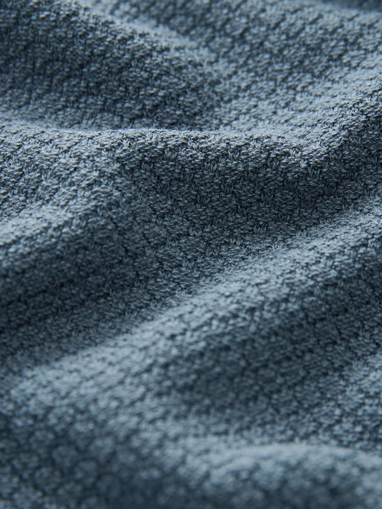 Slate Grey Knitted Textured Regular Fit T-Shirt - Image 7 of 7