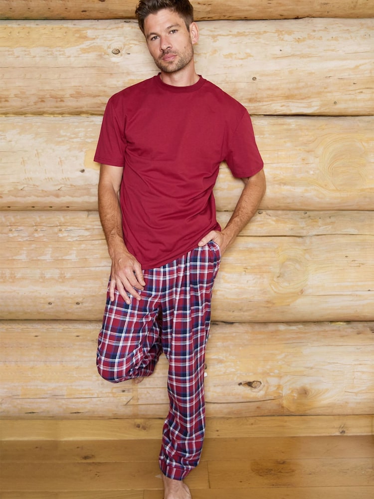 The Little Tailor Red Checked Flannel Relaxed Christmas Pyjamas - Image 2 of 5