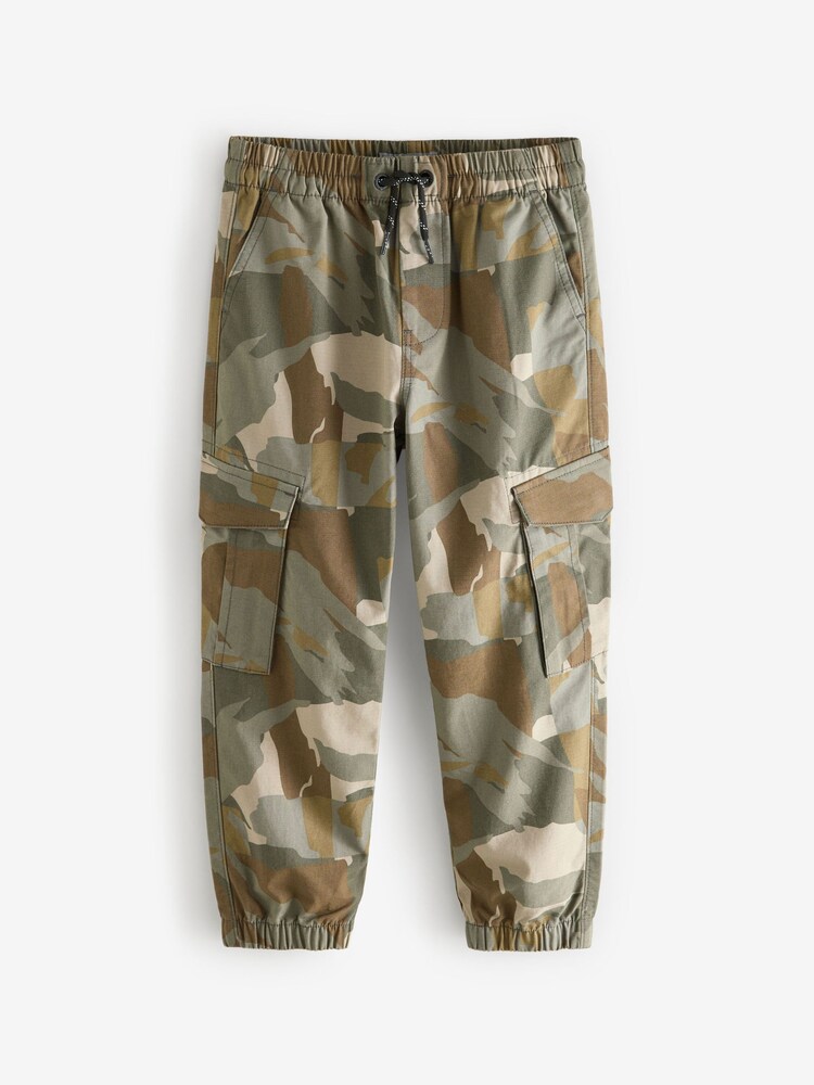 Khaki Camo Pull On 100% Cotton Trousers - Image 1 of 1 Khaki Camo Pull On 100% Cotton Trousers - Image 1 of 1