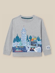 Monsoon Grey London Graphic Christmas Sweatshirt - Image 1 of 3